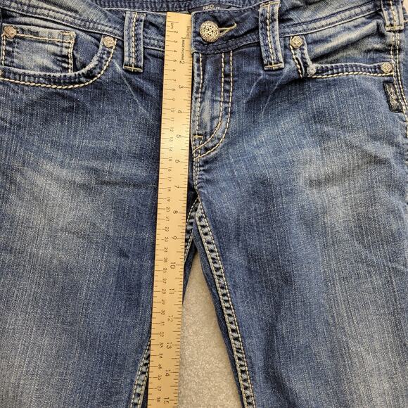 Silver Jeans Women's 32 x 29 Suki Western Glove Works Straight Leg Fit Blue - Picture 5 of 9